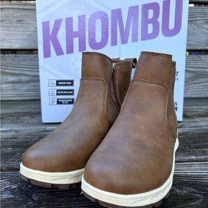 Khombu womens Dusk water repellant winter snow all weather boots brown 6